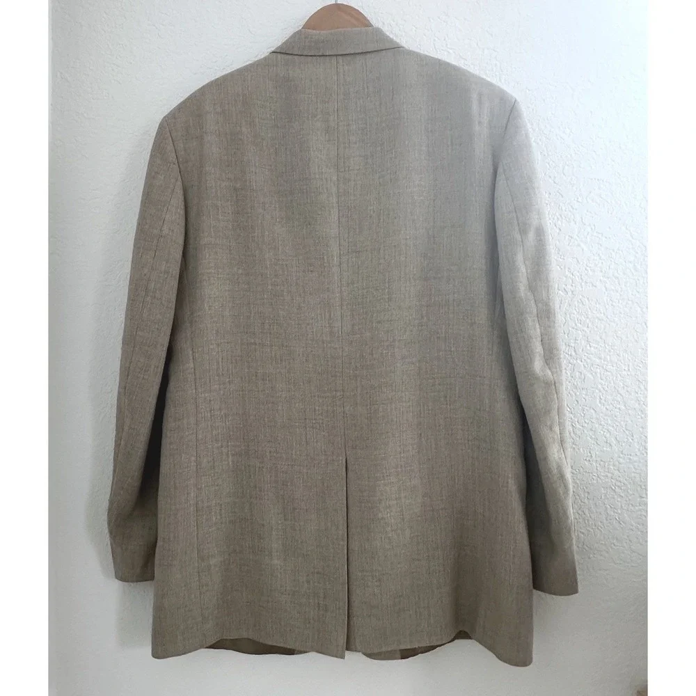 John Ashford Old Money Preppy Linen Blend Sport Coat Blazer‎ Mens 42L Beige Work